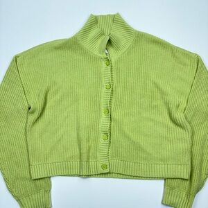 (NWT) Hollister NWT Pistachio Green Cropped Button Front Cardigan XXL